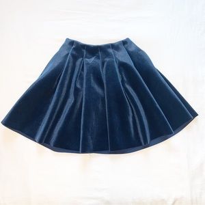 Lauren Conrad Runway Blue Velvet Skirt
